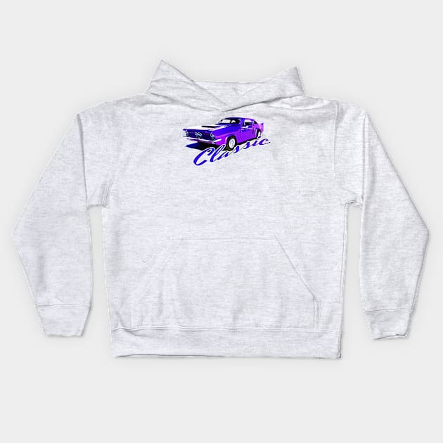 Purple Classic Car Kids Hoodie by TheBlueNinja